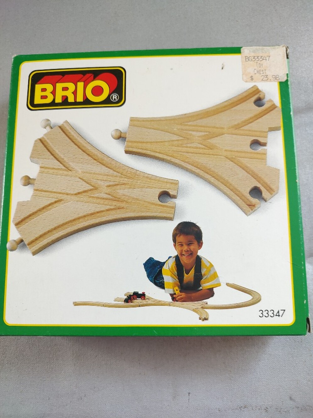 Brio Wooden Train Track Switch Connector - Natural Wood